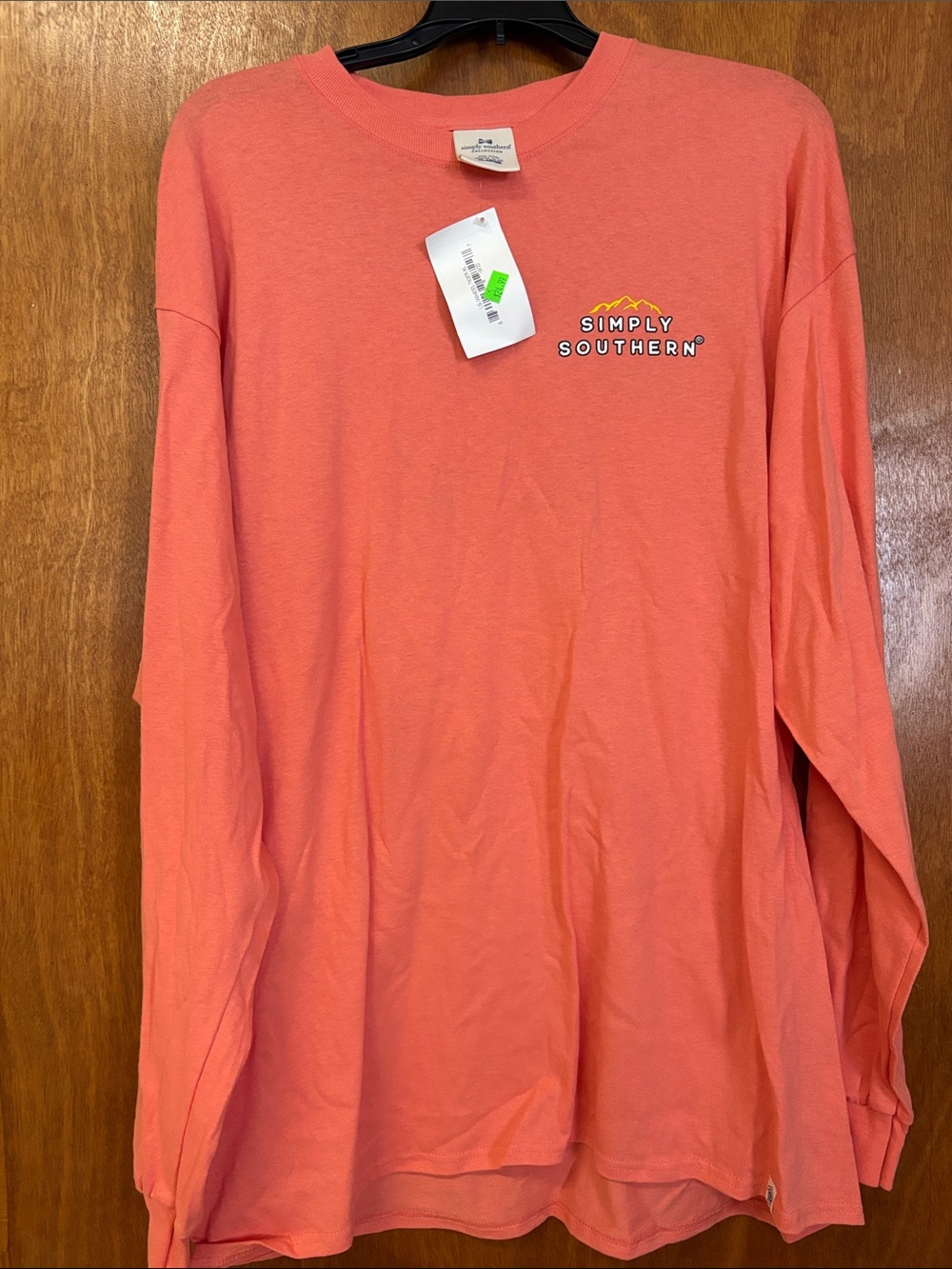 Simply Southern JEEP Coral/Peach Long Sleeve Tee with Mini Logo NWT XL